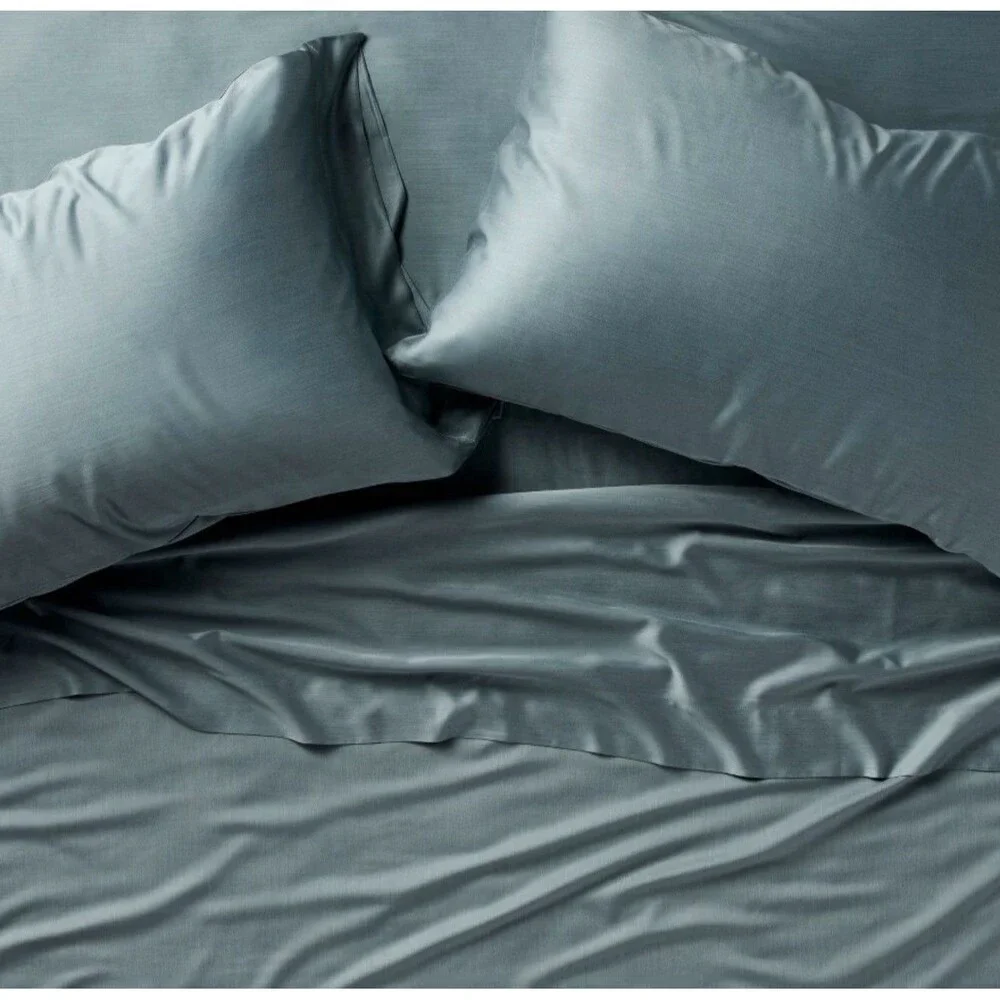 King 400 Thread Count Rayon from Bamboo Sheet Set Light Teal Blue NEW
